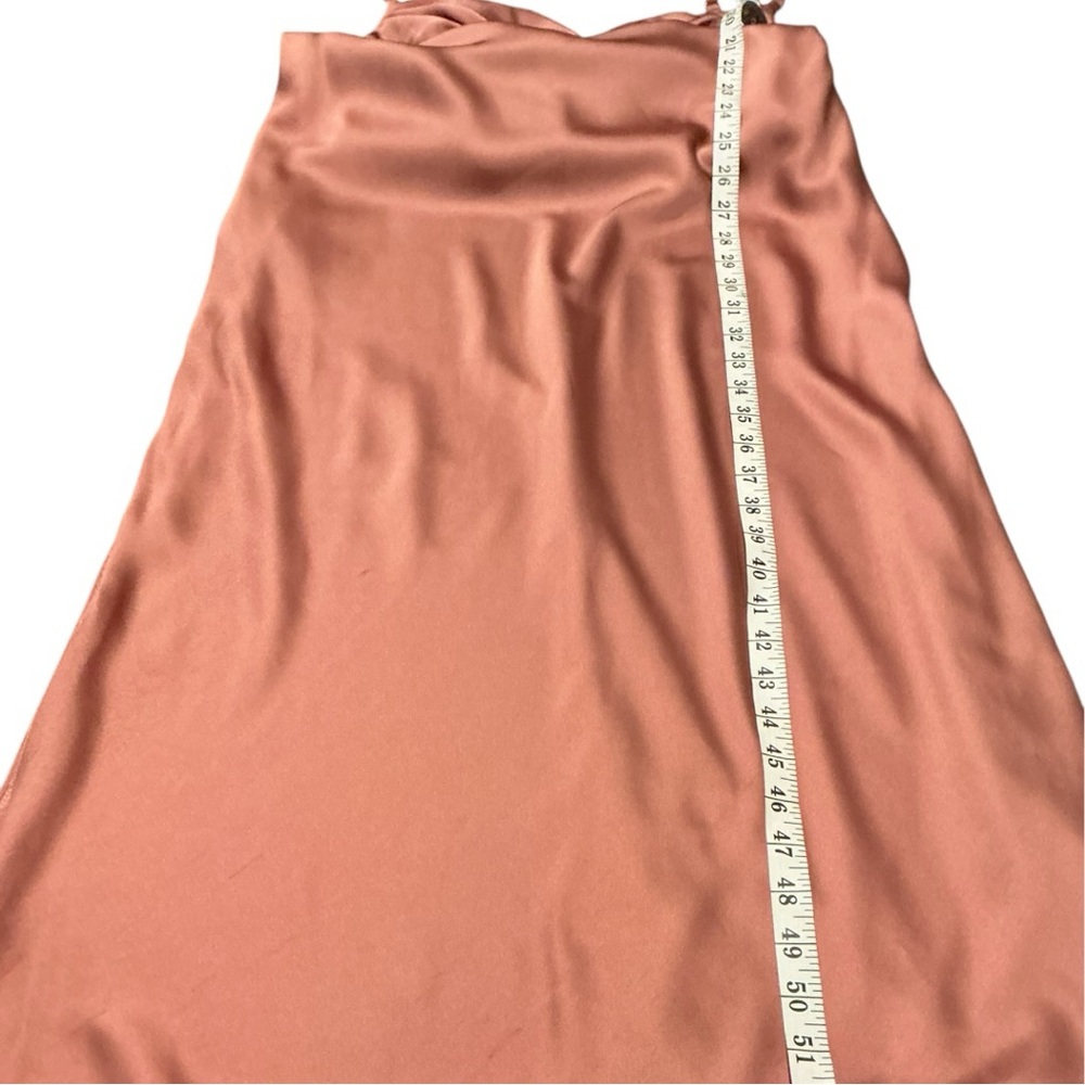 Revelry Satin Slip Dress Size8 Rose Mauve Cowl Neck Side Slits Formal Bridesmaid - Picture 7 of 8